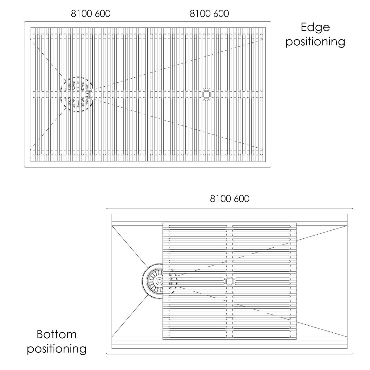 Sink Leonardo 33″ x 20" side drain - U/M
