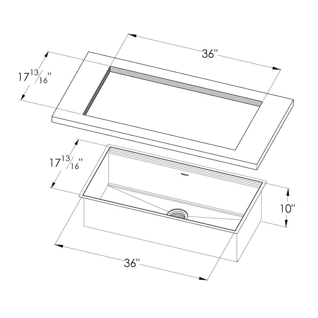 Sink Leonardo 38″ x 20" – U/M