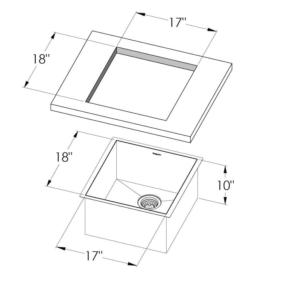 Armored Sink 19″ x 20" – U/M