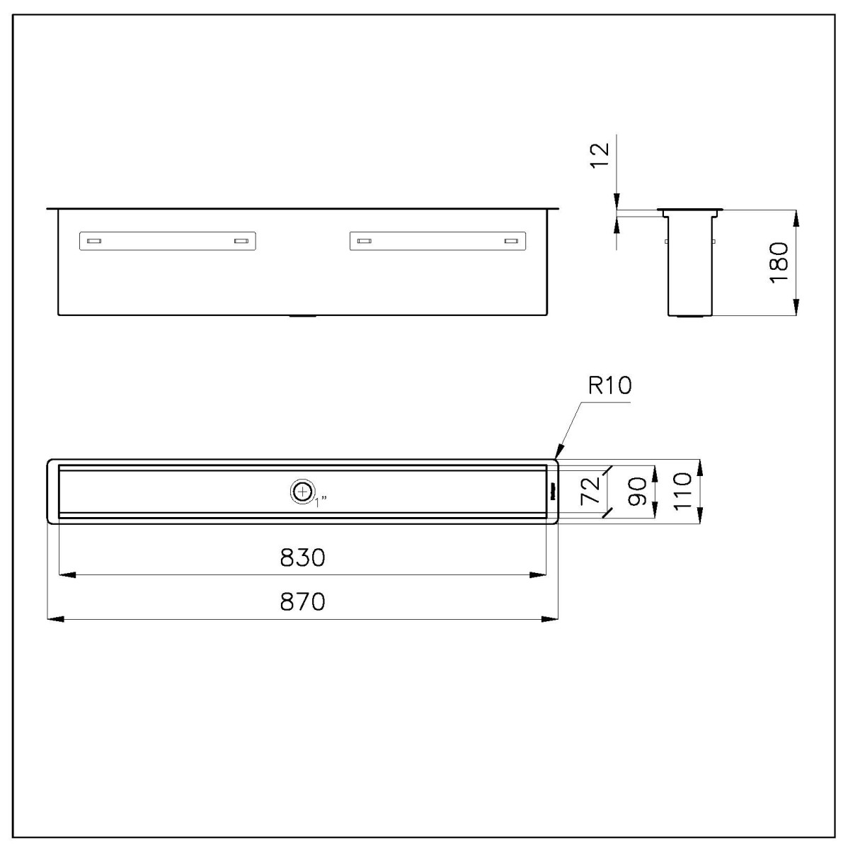 Slim equipped troughs