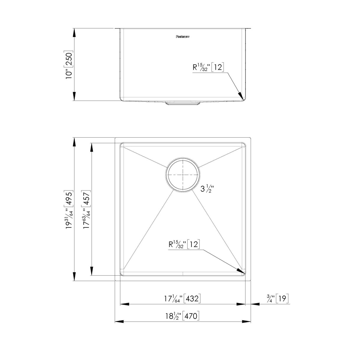 Armored R12 Sink 19″ x 20" – U/M