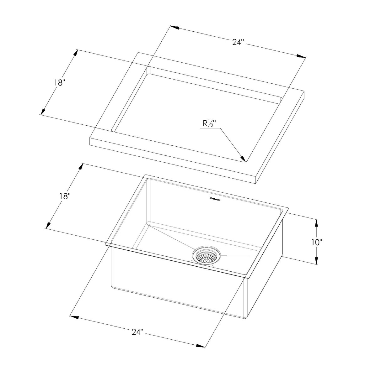 Armored R12 Sink 26″ x 20" – U/M