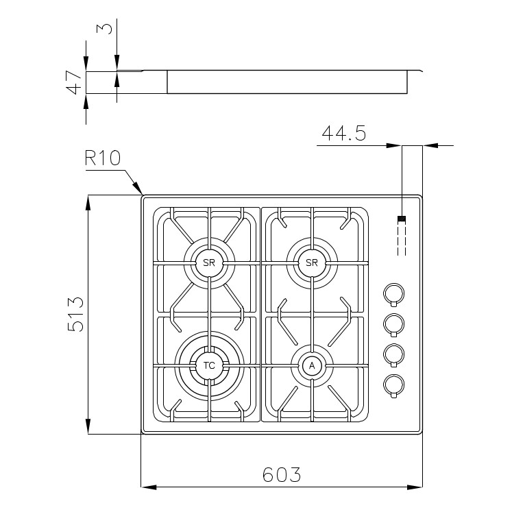 Cooker hob Professionale