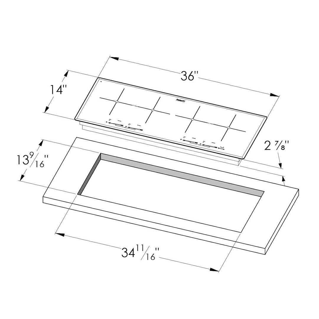 Milano Induction Cooktop 4 Plate inLine