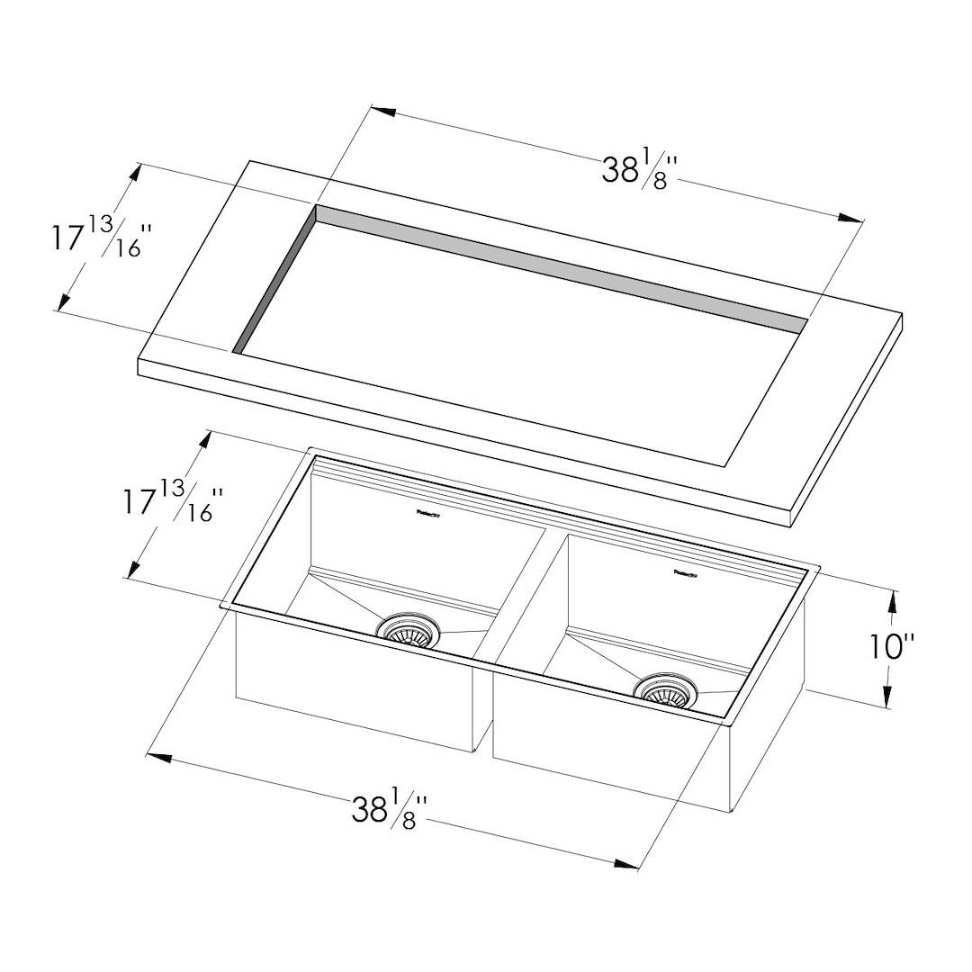 Sink Leonardo 40″ x 20" 2B – U/M