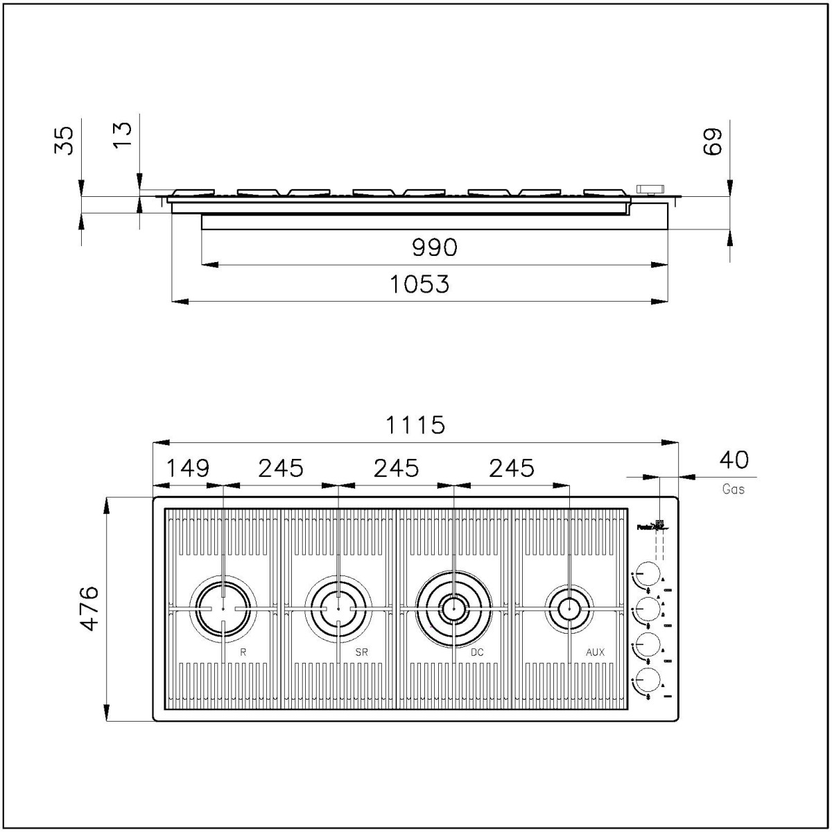 Cooker hob Milanello Gold