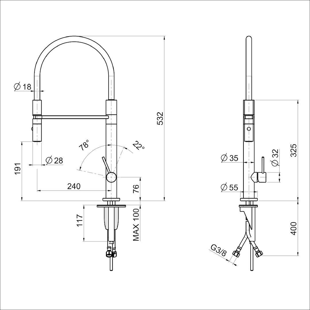 Mixer Tap Tube satin
