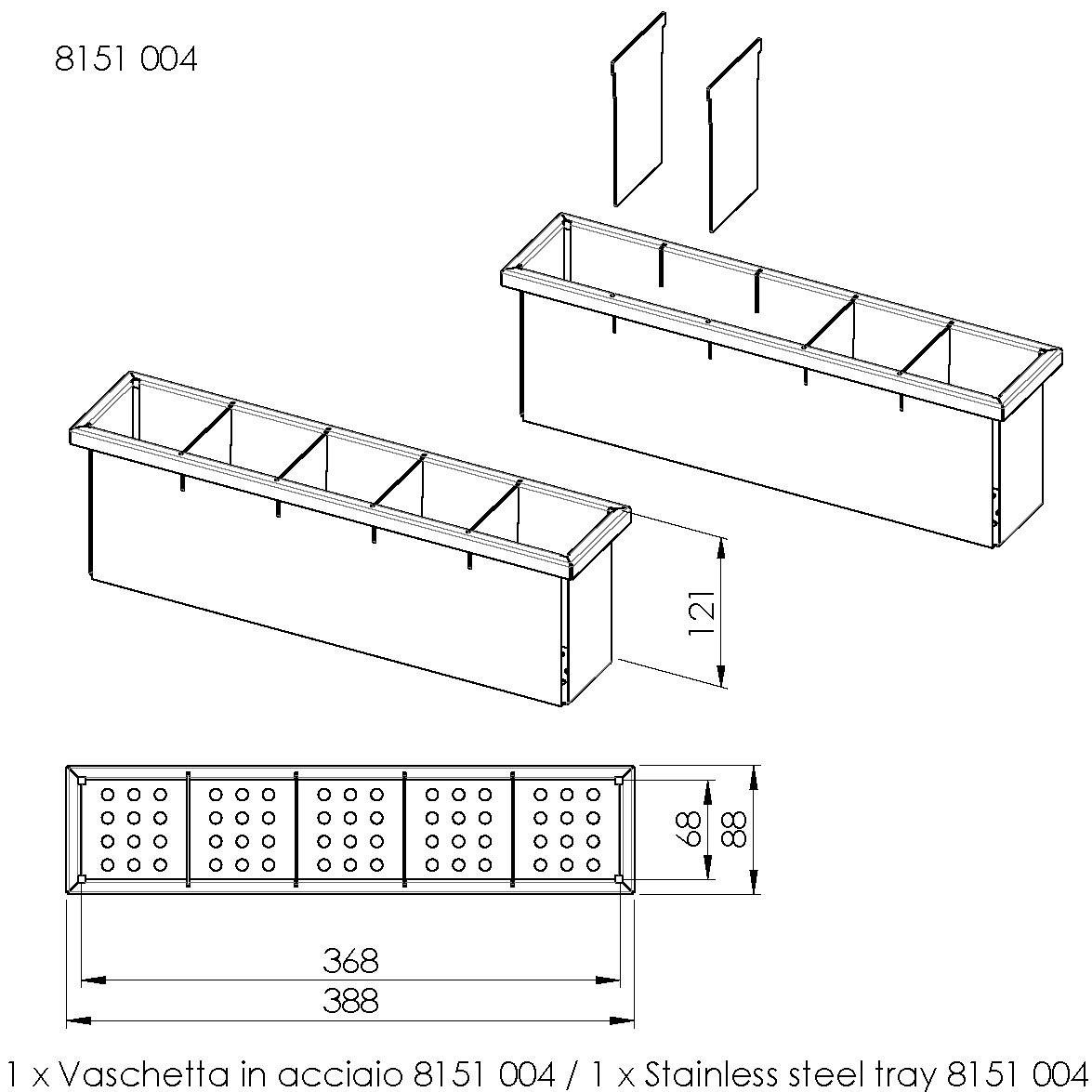 Stainless steel perforated tray