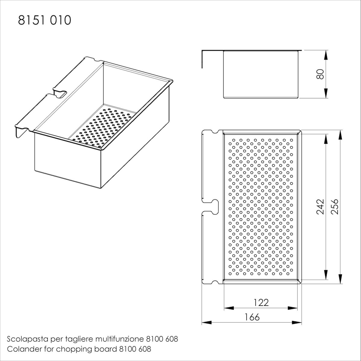 Stainless steel colander