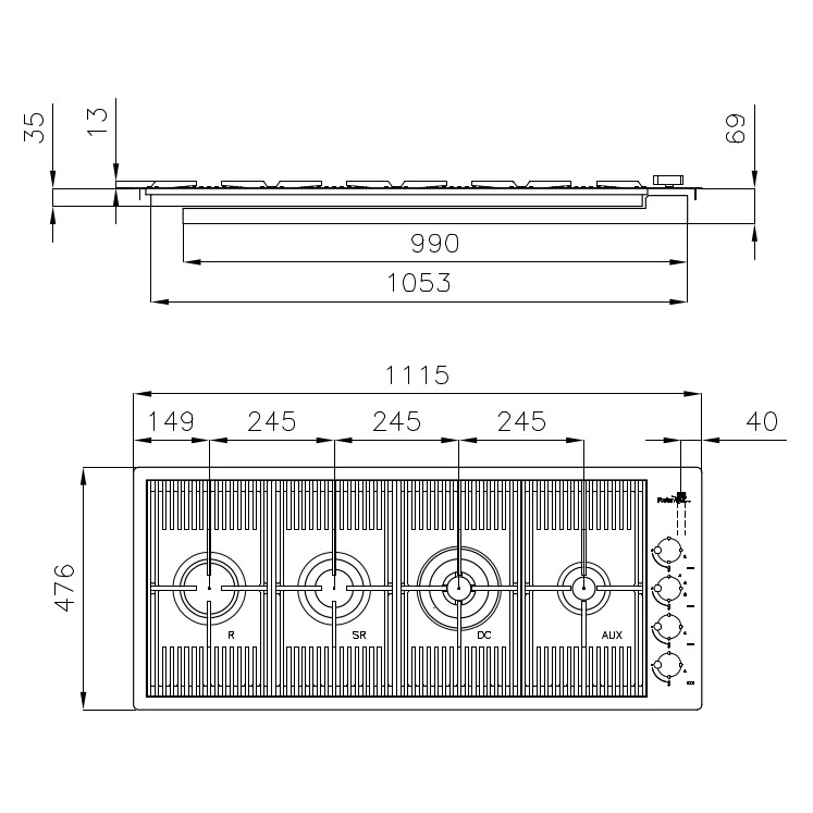 Cooker hob Milanello