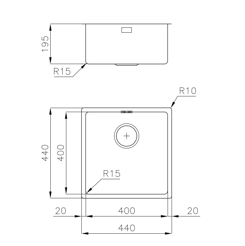 Sink KE Filotop Gun Metal