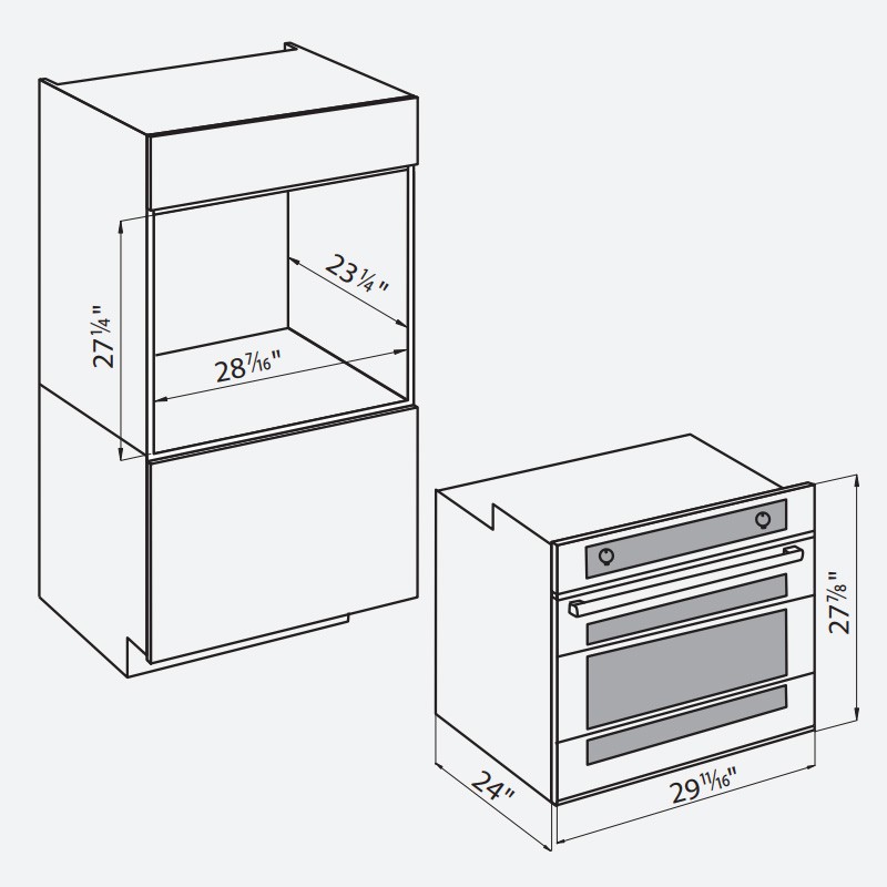 Oven Milano single Glass 30″