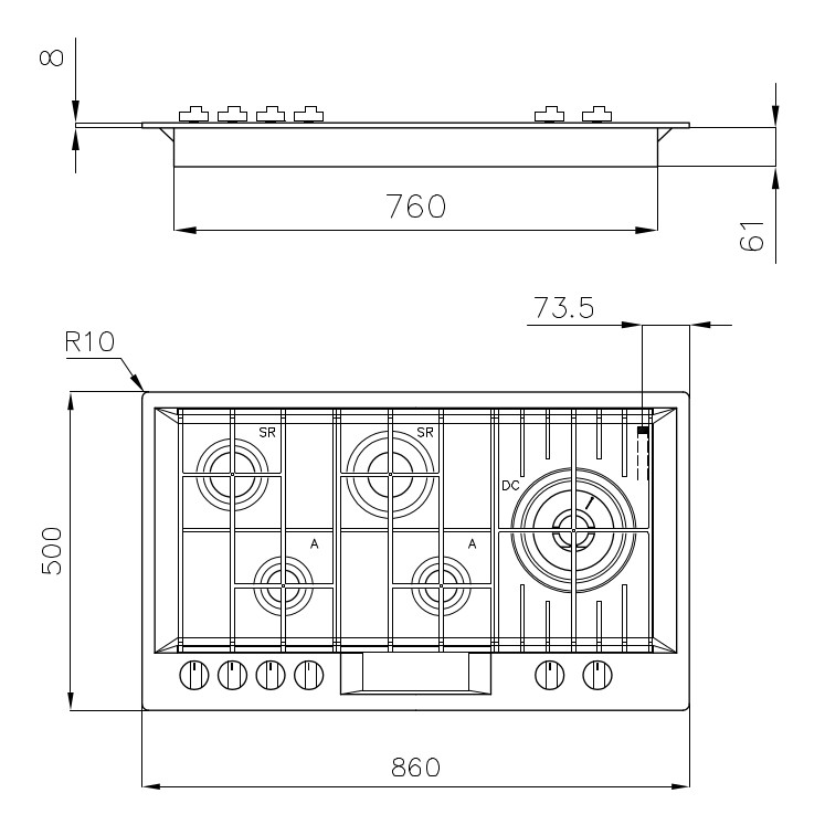 Cooker hob FL
