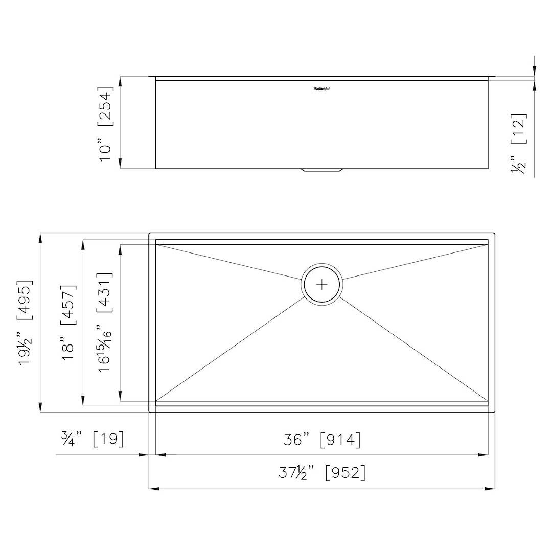 Sink Canova 38″ x 20" – U/M