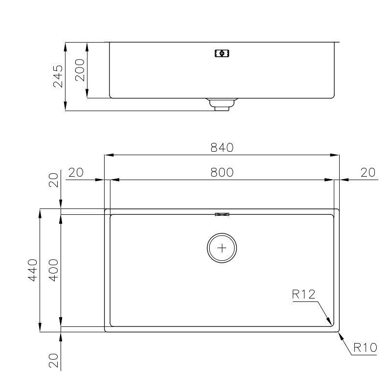 Sink Skin 800 Copper Undermount