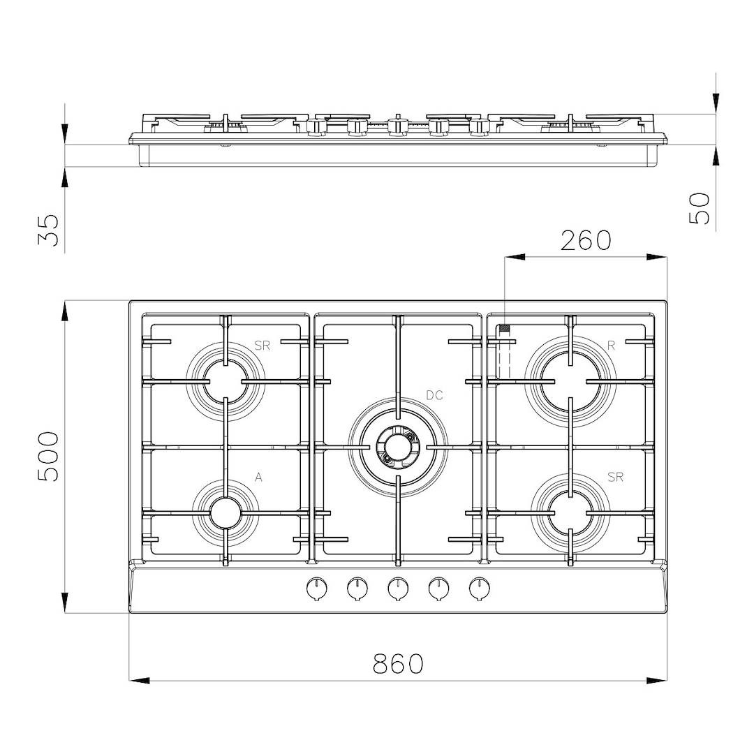 Cooker hob Power