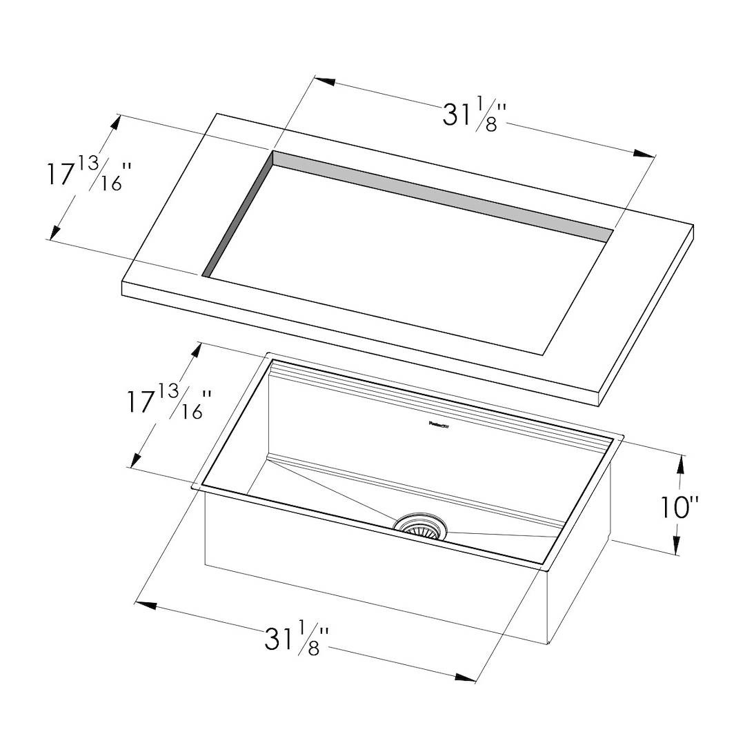 Sink Leonardo Gun Metal 33" x 20" – U/M
