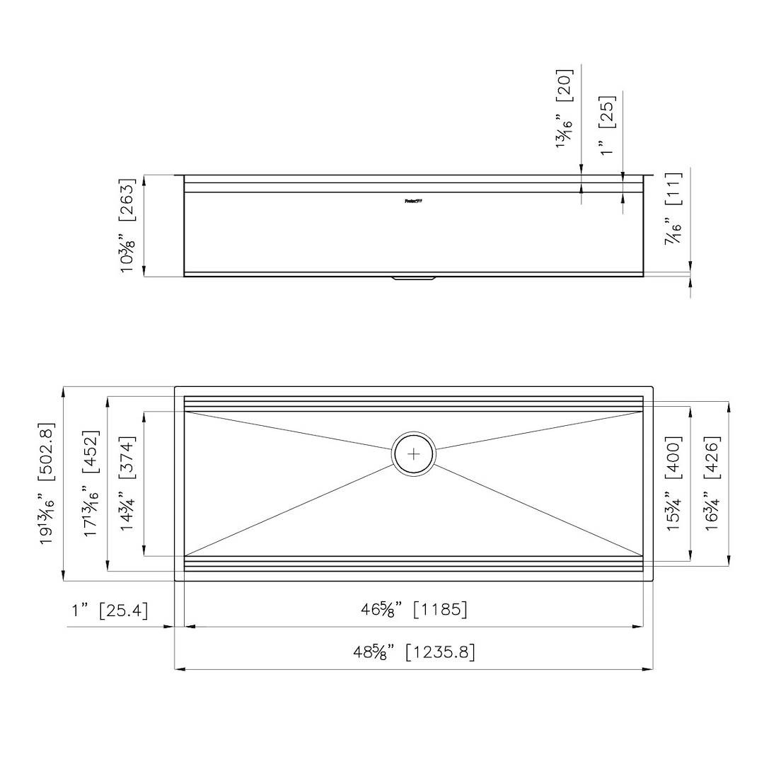 Sink Happy Hour Gold 49″ x 20" – U/M