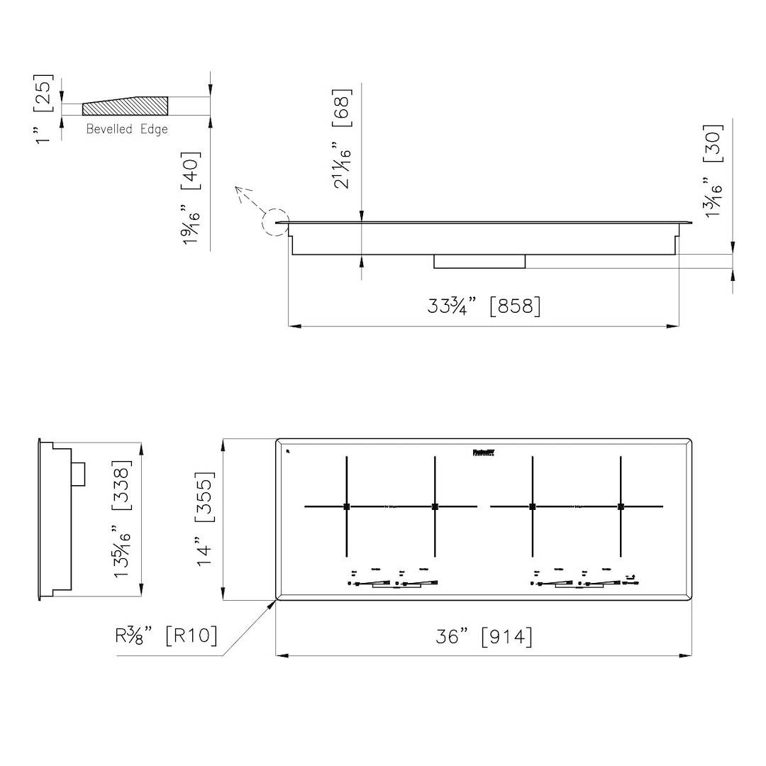 Milano Induction Cooktop 4 Plate inLine