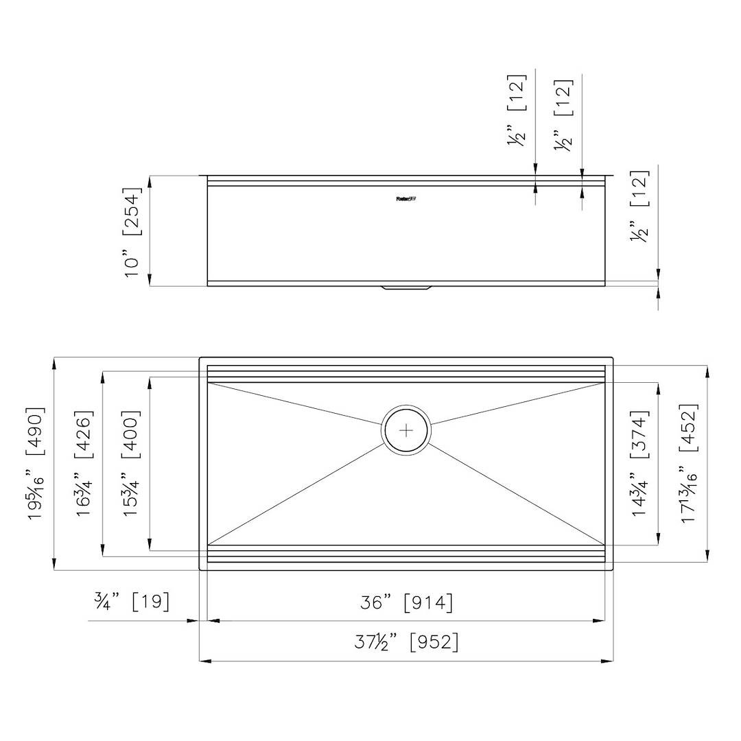 Sink Leonardo 38″ x 20" – U/M
