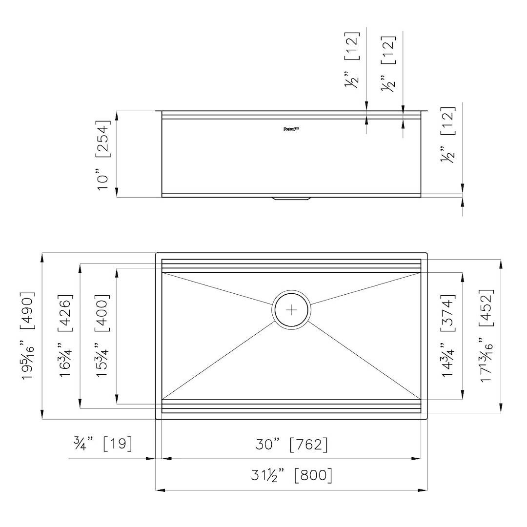 Sink Leonardo 32″ x 20" – U/M