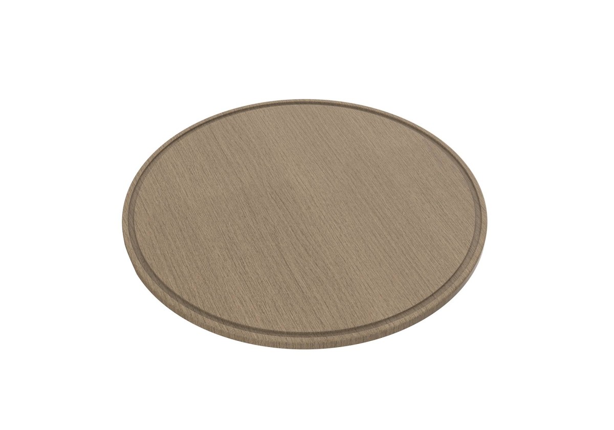 Iroko-wood round chopping board