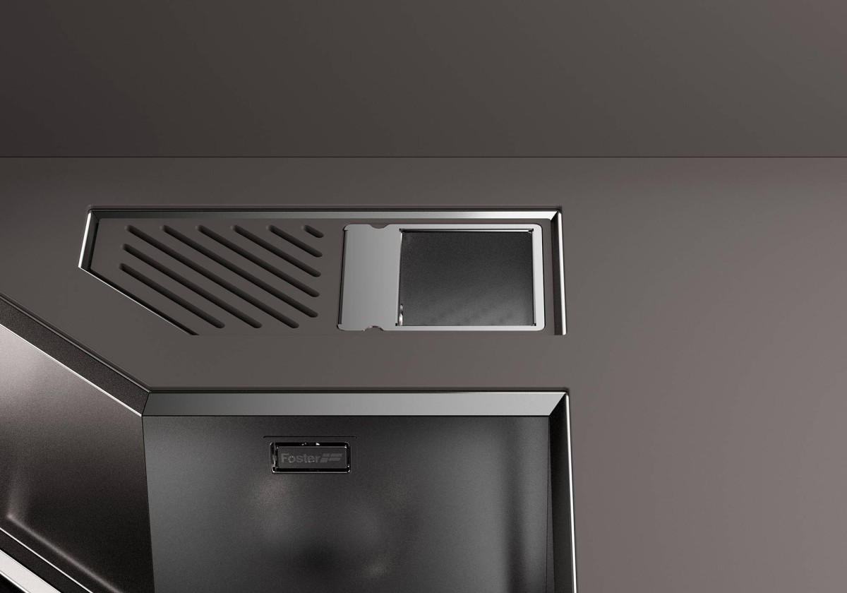 Diade equipped troughs Gun Metal Fumè