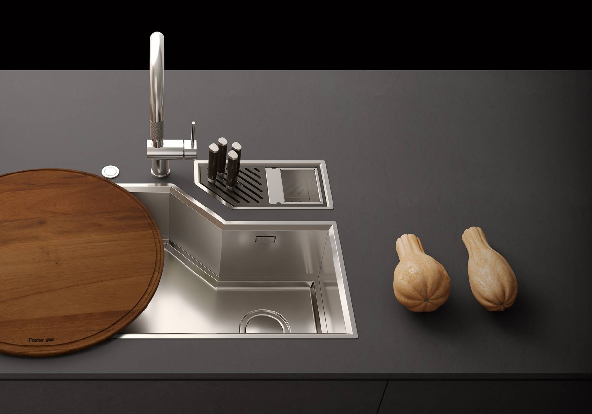 Diade equipped troughs Gun Metal Fumè