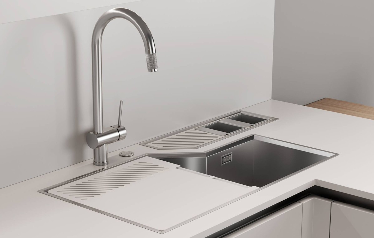 Diade equipped troughs Gun Metal Fumè