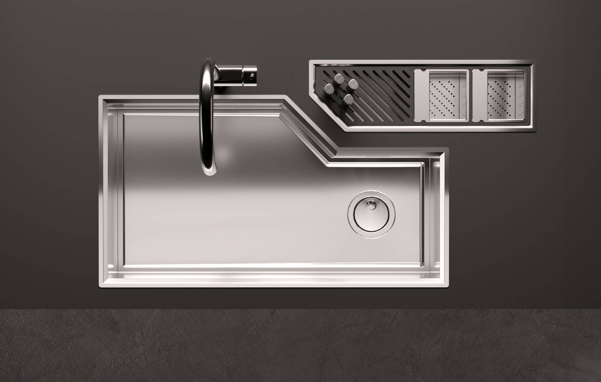 Diade equipped troughs Gun Metal Fumè