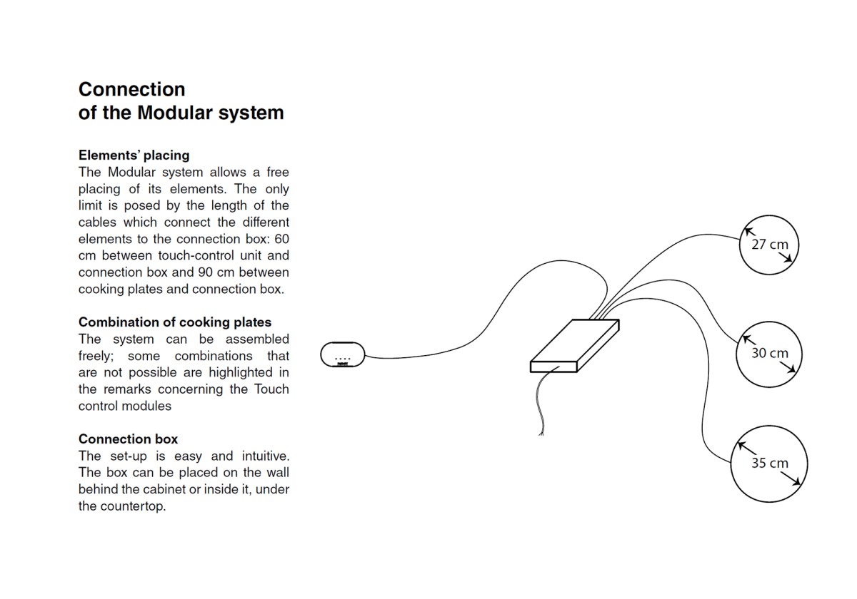 Cooker hob Touch Control Modular Induction